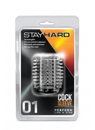 Прозрачная насадка с шипами STAY HARD COCK SLEEVE 01 CLEAR - Blush Novelties - в Благовещенске купить с доставкой
