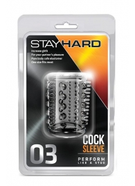 Прозрачная насадка с шипами и шишечками STAY HARD COCK SLEEVE 03 CLEAR - Blush Novelties - в Благовещенске купить с доставкой