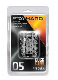 Прозрачная насадка с капельками STAY HARD COCK SLEEVE 05 CLEAR - Blush Novelties - в Благовещенске купить с доставкой