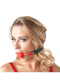 Силиконовый кляп-шар на чёрных ремешках Red Gag silicone - Orion - купить с доставкой в Благовещенске