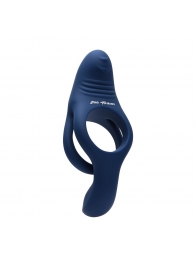 Синее эрекционное виброкольцо с двойным подхватом мошонки Ring Around The Rosy - Zero Tolerance - в Благовещенске купить с доставкой