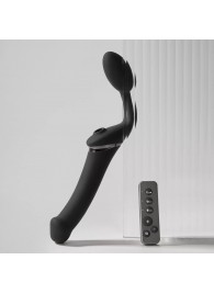 Черный безремневой вибрострапон Strap-On-Me Multi Orgasm Size XL - Strap-on-me - купить с доставкой в Благовещенске