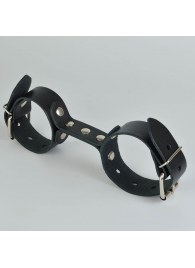 Черные кожаные наручники-фиксатор - Sitabella - купить с доставкой в Благовещенске
