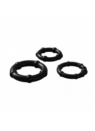 Набор из 3 черных эрекционных колец Babooom Ring Set - Adrien Lastic - в Благовещенске купить с доставкой