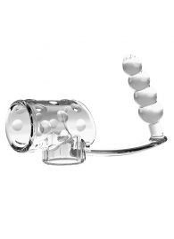 Прозрачная насадка на пенис и мошонку с анальным стимулятором Rilley - Baile - в Благовещенске купить с доставкой