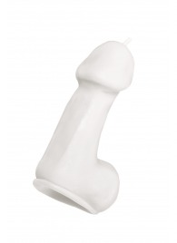 Белая свеча в форме пениса - 47 гр. - Pecado - купить с доставкой в Благовещенске