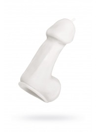 Белая свеча в форме пениса - 47 гр. - Pecado - купить с доставкой в Благовещенске