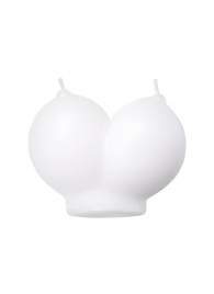 Белая сувенирная свеча «Сиськи» - Pecado - купить с доставкой в Благовещенске