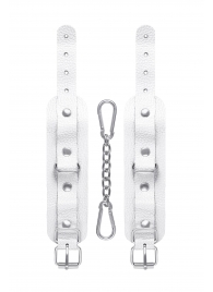 Белые узкие наручники-браслеты со скруглёнными углами - Pecado - купить с доставкой в Благовещенске