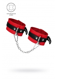 Красно-черные мягкие оковы с одним ремешком и люверсами - Pecado - купить с доставкой в Благовещенске