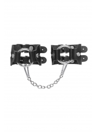Черные кожаные наручники-браслеты из двух ремешков - Pecado - купить с доставкой в Благовещенске