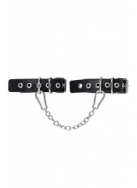 Черные оковы из одного ремешка с люверсами - Pecado - купить с доставкой в Благовещенске