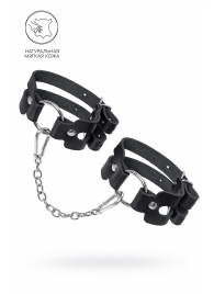 Черные кожаные оковы из двух ремешков - Pecado - купить с доставкой в Благовещенске