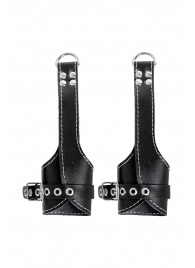 Черные подвесы с белой строчкой - Pecado - купить с доставкой в Благовещенске