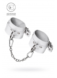 Белые мягкие кожаные оковы с люверсами - Pecado - купить с доставкой в Благовещенске