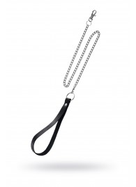 Поводок с ручкой из черной натуральной кожи и карабином для ошейника - Pecado - купить с доставкой в Благовещенске