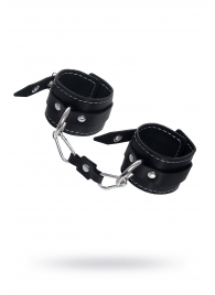 Черные двухслойные наручники с белой строчкой - Pecado - купить с доставкой в Благовещенске