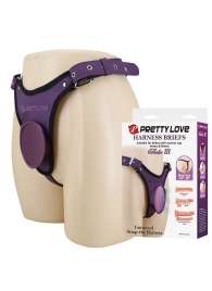 Фиолетовые трусики харнесс с платформой Caludio III - Baile - купить с доставкой в Благовещенске