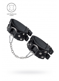 Черные кожаные оковы с двумя ремешками - Pecado - купить с доставкой в Благовещенске