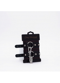 Черно-красные кожаные оковы - Crazy Handmade - купить с доставкой в Благовещенске