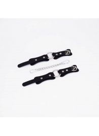 Черные кожаные наручники с кольцом - Crazy Handmade - купить с доставкой в Благовещенске