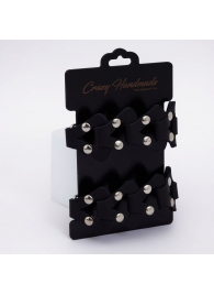 Черные кожаные наручники из звеньев - Crazy Handmade - купить с доставкой в Благовещенске