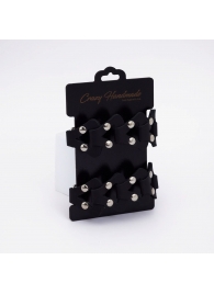 Черные кожаные оковы из звеньев - Crazy Handmade - купить с доставкой в Благовещенске