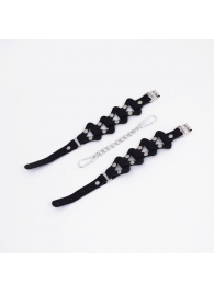 Черные кожаные оковы из звеньев - Crazy Handmade - купить с доставкой в Благовещенске