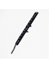 Черный однослойный кожаный ошейник с имитацией фигурного воротничка - Crazy Handmade - купить с доставкой в Благовещенске