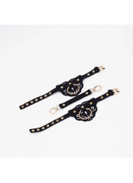Черные оковы с золотистой фурнитурой - Crazy Handmade - купить с доставкой в Благовещенске