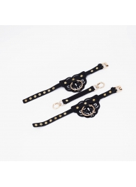 Черные оковы с золотистой фурнитурой - Crazy Handmade - купить с доставкой в Благовещенске