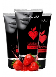 Набор из 3 съедобных лубрикантов JUJU со вкусом клубники - JuJu - купить с доставкой в Благовещенске