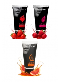 Набор из 3 съедобных лубрикантов JUJU (клубника, малина, грейпфрут) - JuJu - купить с доставкой в Благовещенске