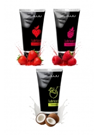 Набор из 3 съедобных лубрикантов JUJU (клубника, малина, кокос) - JuJu - купить с доставкой в Благовещенске