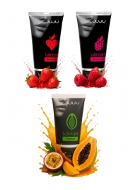 Набор из 3 съедобных лубрикантов JUJU (клубника, малина, тропические фрукты) - JuJu - купить с доставкой в Благовещенске