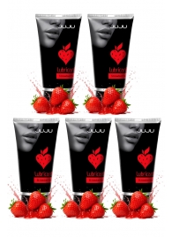 Набор из 5 съедобных лубрикантов JUJU со вкусом клубники - JuJu - купить с доставкой в Благовещенске