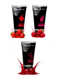 Набор из 3 съедобных лубрикантов JUJU (клубника, малина, вишня) - JuJu - купить с доставкой в Благовещенске