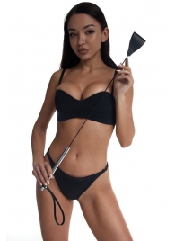 Стек с широким черным кожаным наконечником и металлической ручкой - 67 см. - Crazy Handmade - купить с доставкой в Благовещенске