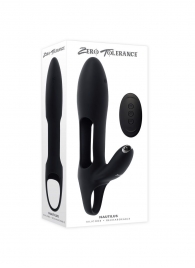 Черная насадка на пенис с вибрацией Nautilus - Zero Tolerance - в Благовещенске купить с доставкой