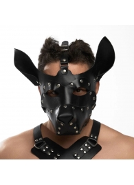 Черная кожаная маска «Собака» - Crazy Handmade - купить с доставкой в Благовещенске