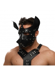 Черная кожаная маска «Собака» - Crazy Handmade - купить с доставкой в Благовещенске
