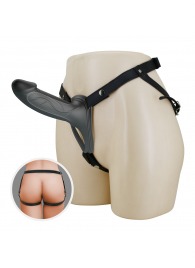 Черный полый мужской страпон London - 16,8 см. - Baile - купить с доставкой в Благовещенске