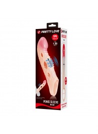 Телесная удлиняющая насадка с рельефом и вибрацией Brad - 21,3 см. - Baile - в Благовещенске купить с доставкой