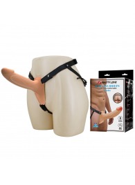 Телесный полый мужской страпон London - 16,8 см. - Baile - купить с доставкой в Благовещенске