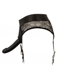 Черный женский страпон Strap-on Set: трусики и насадка - Orion - купить с доставкой в Благовещенске