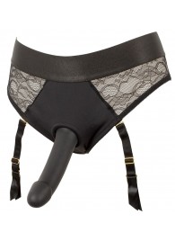 Черный женский страпон Strap-on Set: трусики и насадка - Orion - купить с доставкой в Благовещенске