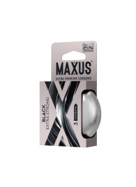 Черные утолщенные презервативы MAXUS Extra Strong с железным кейсом - 3 шт. - Maxus - купить с доставкой в Благовещенске