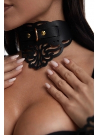 Фигурный чокер с узорами и золотистой фурнитурой - Crazy Handmade - купить с доставкой в Благовещенске