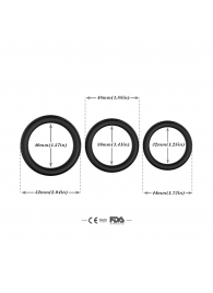 Набор из 3 черных эрекционных колец Stay Hard - Boys of Toys - в Благовещенске купить с доставкой