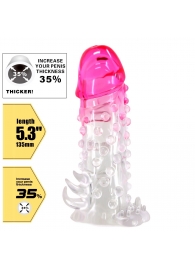 Прозрачно-розовая насадка на пенис Wilford - 13,5 см. - Baile - в Благовещенске купить с доставкой